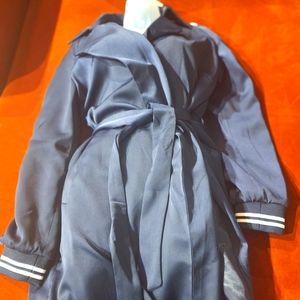 Satinish belted blazer varsity style jacket